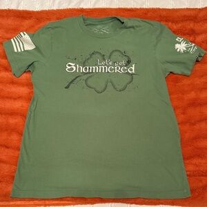 Grunt Style Green 'Let's Get Shammered' Graphic Short Sleeve Tee